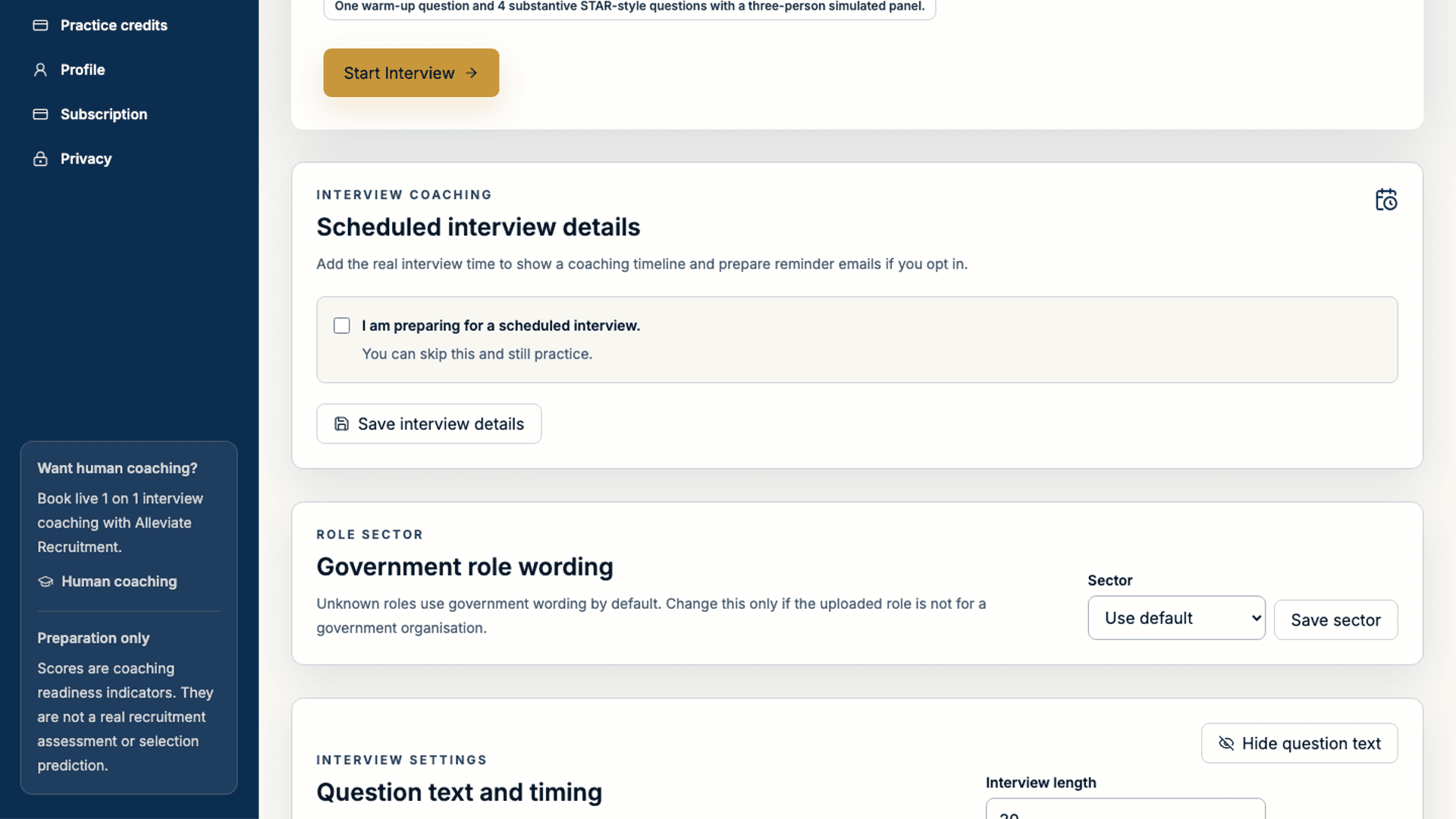 ACT role analysis screen with classification, role focus and capability themes.